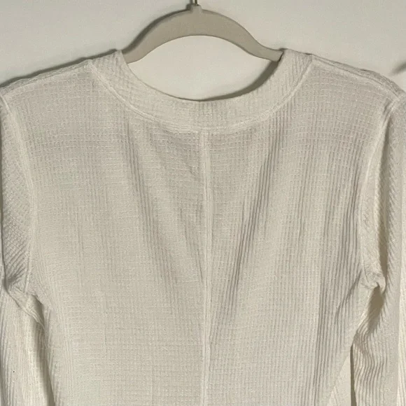 Free People Cream Going Places Snaps Waffle Knit Cardigan Sweater - 35604 - Picture 10 of 16